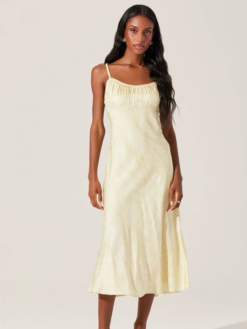 NWT - ASTR Kaiya Jacquard Satin Midi Dress